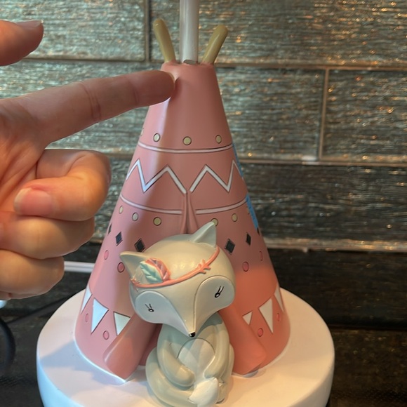 Lambs & Ivy Little Spirit Nursery Lamp Fox Woodland Forest Friends Foxes Girl - Picture 4 of 9